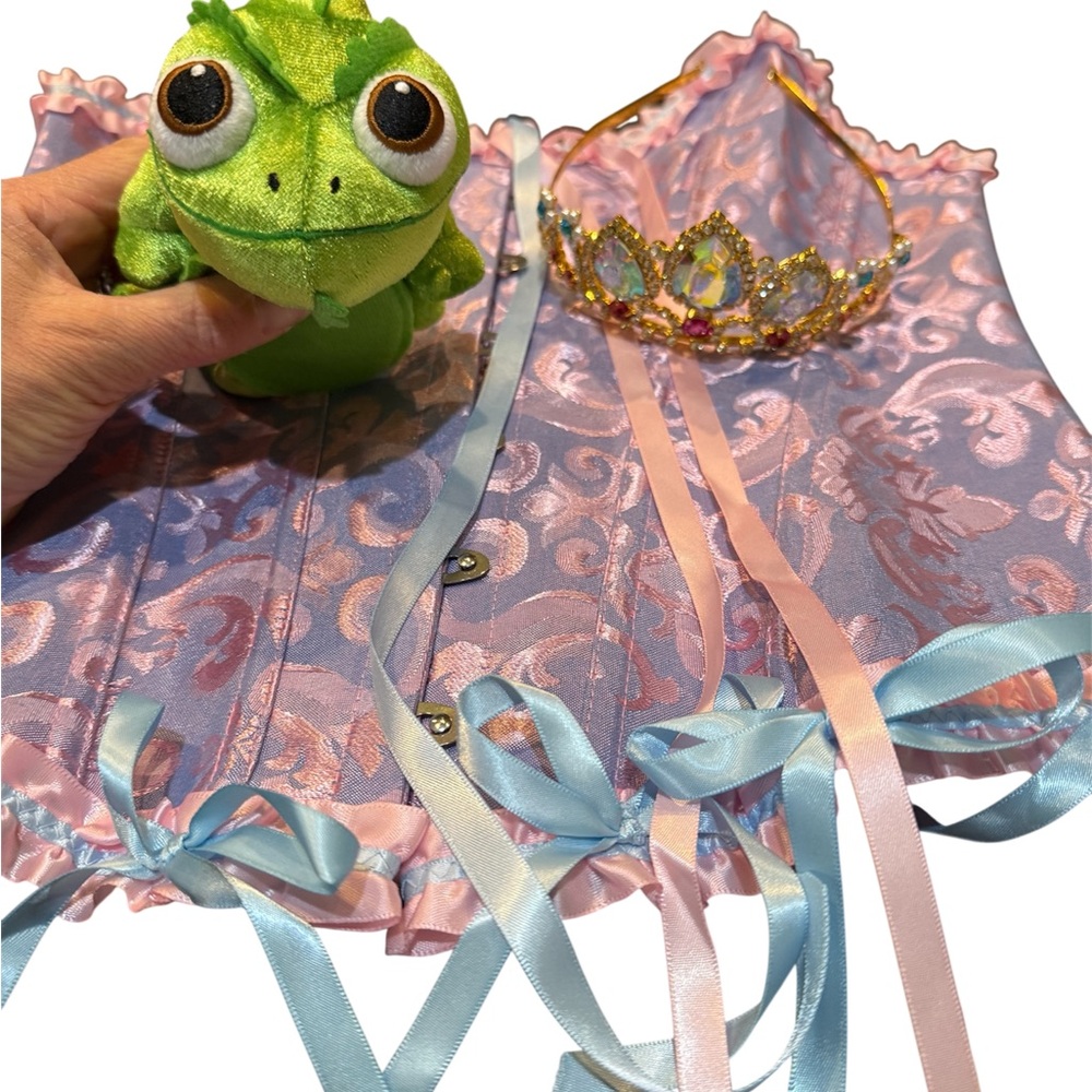 Rapunzel Pink and Blue Corset with Crown and Magnet Buddy Costume